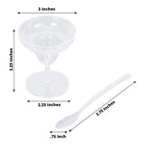 24 Pack | 2oz Crystal Clear Mini Disposable Margarita Glasses With Spoons