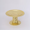 12 Pack | 5inch Gold Mirror Finish Mini Plastic Pedestal Cake Stands With Beaded Rim