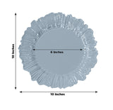 Light blue decorative plate with a ruffled edge, 10 inches wide.