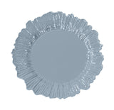 Ceramic plate with a decorative ruffled edge, light blue color. #whtbkgd