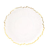 White plate with ruffled edge and gold trim #whtbkgd