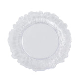 20-Pack 10" Plastic Dinner Plates – Clear Reef Design Party Plates – Elegant Disposable#whtbkgd