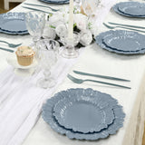 20-Pack 7inch Plastic Dessert Plates – Dusty Blue Reef Design Appetizer Salad Party Plates