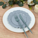 20-Pack 7inch Plastic Dessert Plates – Dusty Blue Reef Design Appetizer Salad Party Plates