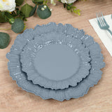 20-Pack 7inch Plastic Dessert Plates – Dusty Blue Reef Design Appetizer Salad Party Plates