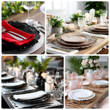 Elegant table setting with assorted plates and glassware for special occasions.