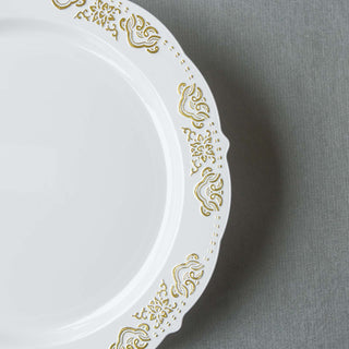 Create a Stunning Tablescape with White/Gold Scalloped Edges