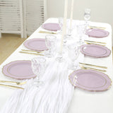 10 Pack Lavender Lilac Plastic Dinner Plates, Disposable Tableware Round With Gold