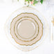 10 Pack | 8inch Taupe Plastic Dessert Salad Plates, Disposable Tableware Round