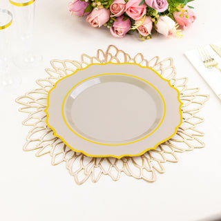 Elevate Your Table with Taupe Plastic Dessert Plates