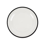 10 Pack Clear Regal Disposable Party Plates With Black Rim, 10inch Round Plastic#whtbkgd