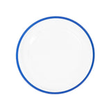 10 Pack Clear Regal Disposable Party Plates With Blue Rim, 10inch Round Plastic Dinner#whtbkgd