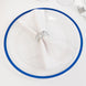 10 Pack Clear Regal Disposable Party Plates With Blue Rim, 10inch Round Plastic Dinner Plates