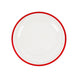 10 Pack Clear Regal Disposable Party Plates With Red Rim, 10inch Round Plastic Dinner#whtbkgd
