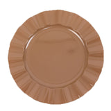 10 Pack 11inch Heavy Duty Large Disposable Dinner Plates with Gold Ruffled Rim, Coffee#whtbkgd