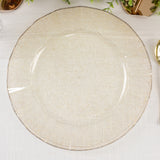 10 Pack Gold Glitter Plastic Dinner Plates With Ruffled Rim, 11inch Transparent Heavy Duty