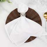 10 Pack 6inch Heavy Duty Disposable Salad Plates with Gold Ruffled Rim, Heavy Duty Cinnamon Brown