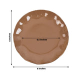 10 Pack 6inch Heavy Duty Disposable Salad Plates with Gold Ruffled Rim, Coffee Brown