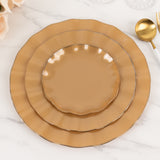 Gold Heavy Duty Disposable Salad Plates with Ruffled Rim, Heavy Duty Disposable Appetizer