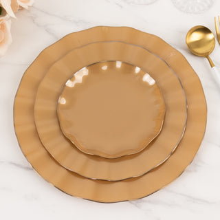 <h3 style="margin-left:0px;"><strong>Heavy Duty Gold Hard Plastic Dessert Plates</strong>