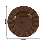 10 Pack 9inch Heavy Duty Disposable Dinner Plates with Gold Ruffled Rim, Cinnamon Brown