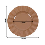 10 Pack 9inch Heavy Duty Disposable Dinner Plates with Gold Ruffled Rim, Coffee Brown Hard