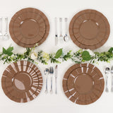 10 Pack 9inch Heavy Duty Disposable Dinner Plates with Gold Ruffled Rim, Coffee Brown Hard Plastic