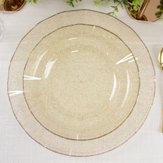 <h3 style="margin-left:0px;"><strong>Durable Gold Glitter</strong>&nbsp;<strong>Plastic Dinner Plates</strong>