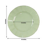 10 Pack Sage Green Heavy Duty Disposable Dinner Plates with Gold Ruffled Rim, Hard Plastic