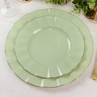 <h3 style="margin-left:0px;"><strong>Durable Sage Green</strong> <strong>Plastic Dinner Plates</strong>