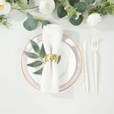 10 Pack Transparent Blush Hammered Plastic Party Plates With Gold Rim