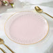 10 Pack Transparent Blush Hammered Plastic Party Plates With Gold Rim