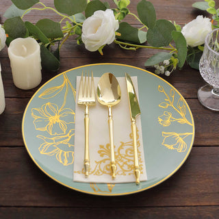 Elevate Your Table Setting with Dusty Sage Green Plastic Plates