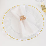 10 Pack 10inch Clear Gold Flair Rim Disposable Dinner Plates, Plastic Party Plates