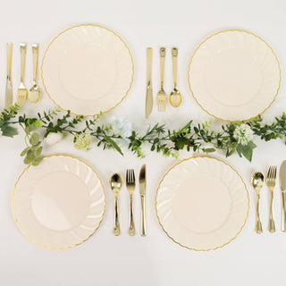 Convenient and Eco-Friendly Ivory Plastic Party Plates