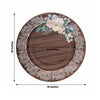 25 Pack Brown Rustic Wood Print 10inch Disposable Party Plates With Floral Lace Rim