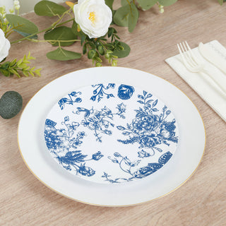 <strong>Blue &amp; White French Toile Dessert Plates &ndash; 10 Pack</strong>