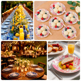 10-Pack French Toile Plastic Salad Plates – Blue & White Floral, 7" Round Disposable Dessert Plates