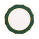 10 Pack | 10inch Hunter Emerald Green / White Disposable Dinner Plates#whtbkgd
