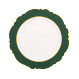10 Pack | 10inch Hunter Emerald Green / White Disposable Dinner Plates#whtbkgd