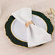 10 Pack 10" Hunter Emerald Green White Disposable Dinner Plates With Round Blossom Design