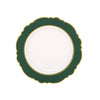 10 Pack | 8inch Hunter Emerald Green / White Disposable Salad Plates With Blossom Design#whtbkgd