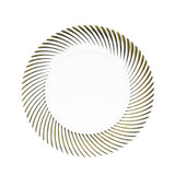 10 Pack | 7inch Clear / Gold Swirl Rim Disposable Salad Plates#whtbkgd