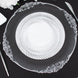 10 Pack | 7inch White / Silver Swirl Rim Disposable Salad Plates