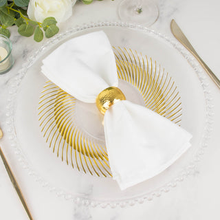 Upgrade Your Table Settings with Clear and Gold Swirl Rim Disposable Dinner Plates