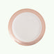 10 Pack White Disposable Salad Plates With Blush Rose Gold Spiral Rim#whtbkgd