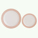 10 Pack White Disposable Salad Plates With Blush Rose Gold Spiral Rim