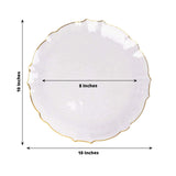 10 Pack Clear Sunflower Disposable Dinner Plates with Gold Scalloped Rim