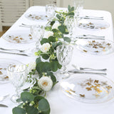 Set of 20 Clear Gold Butterfly Plastic Party Plates, Round Disposable Dinner