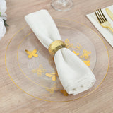 Set of 20 Clear Gold Butterfly Plastic Party Plates, Round Disposable Dinner